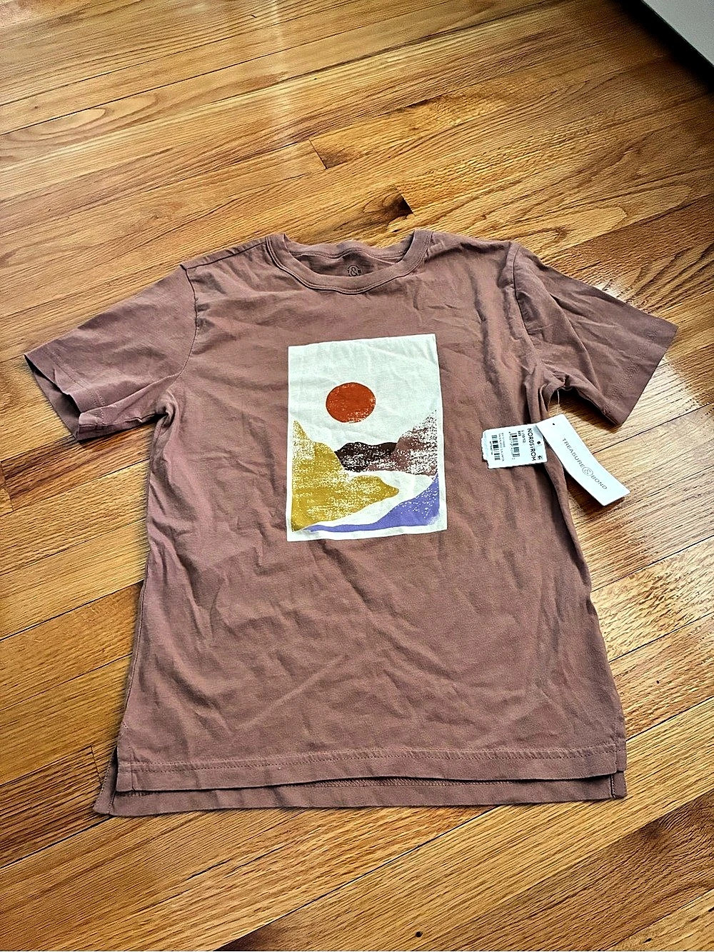 Tea Collection Abstract Graphic Tee rust NWT